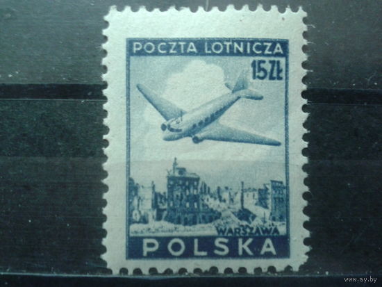 Польша 1946 Самолет ДС-3 Дакота** Михель-6,0 евро