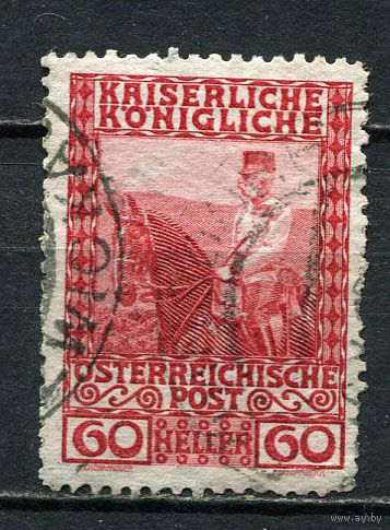 Австро-Венгрия - 1908 - Император Франц Иосиф I на коне - 60H - [Mi.151w] - 1 марка. Гашеная.  (Лот 32EM)-T7P4