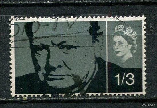 Великобритания - 1965 - Уинстон Черчилль 1/3Sh P - [Mi.385x] - 1 марка. Гашеная.  (Лот 16EB)-T7P3