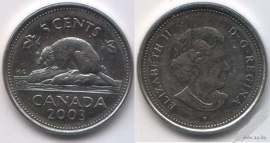 КАНАДА 5 центов 2003г. Фауна.