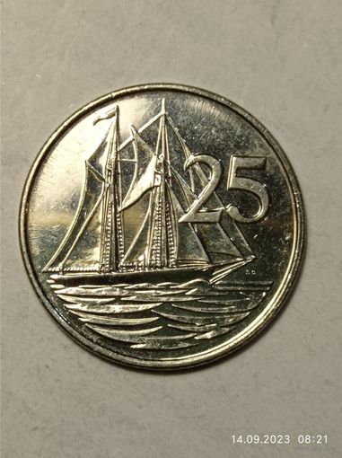 Каймановы острова 25 центов 2013 года .