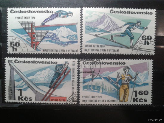 Чехословакия 1970 Лыжный спорт Полная серия с клеем без наклеек
