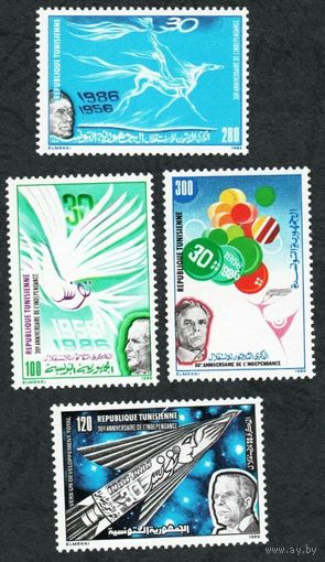 1986 Тунис 1111-1114 30 лет независимости - Ракета - Лошадь 3,60 евро