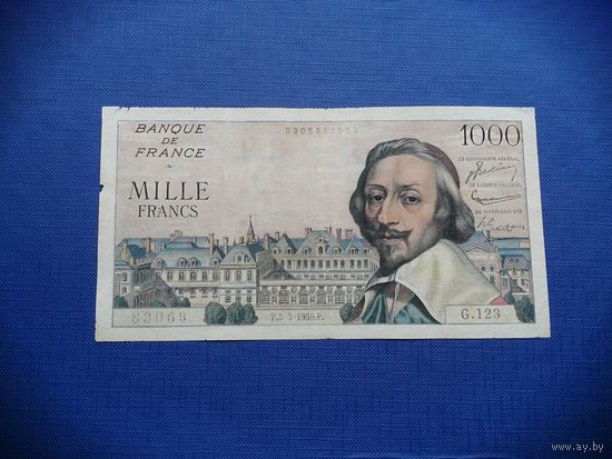 Франция 1000 франков 1955