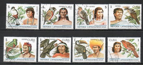 Птицы Куба 1987 год 8 марок