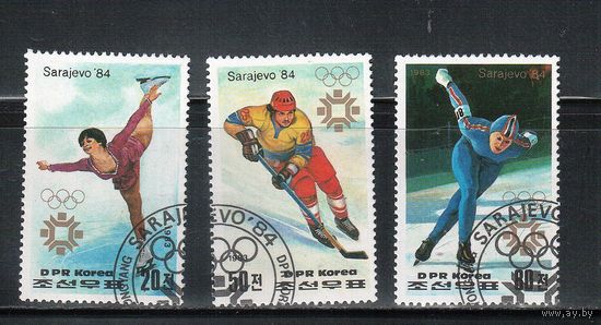 КНДР-1983(Мих.2391-2393) , гаш. , Спорт, ОИ-1984