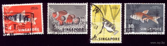 4 марки 1962 год Сингапур Рыба 55-57,59