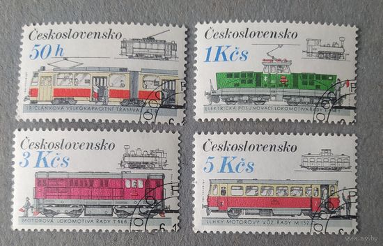 Чехословакия 1986 история автостроения, трамвай, наклейки.