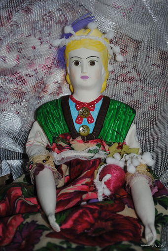 Будуарная кукла/куколка, - девочка - "Весна по имени АннА" - Выполена с нуля и полностью вручную вылеплена из Папье-Маше c тельцем из крестьянского льна (набитое рисиком), со вставными глазами так же