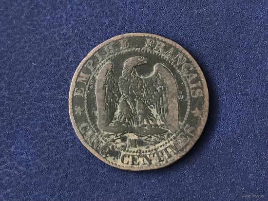 Франция 5 сантимов 1855. МА и якорь - Марсель