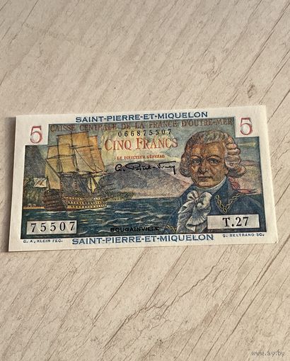 Сен пьер и Микелон 5 франков 1950 г.