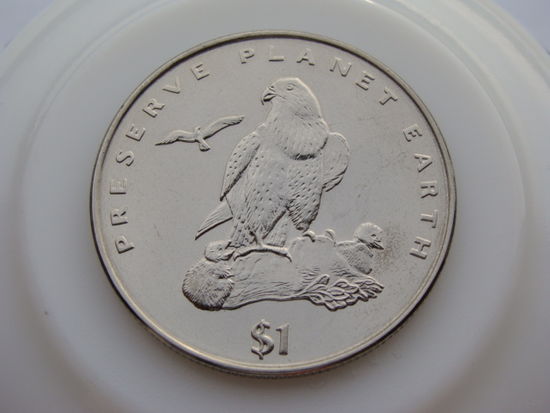 Эритрея. 1 доллар 1996 год  KM#37  "Берегите планету Земля - Средиземноморский сокол"