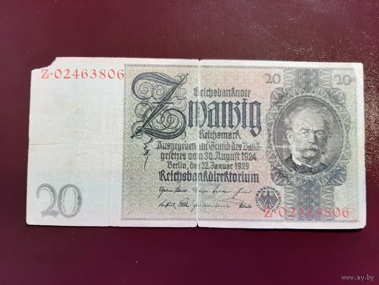 20 марок 1929 год Германия (Веймарская Республика)