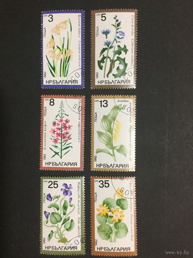 Лекарственные растения, Болгария,1982, серия 6 марок