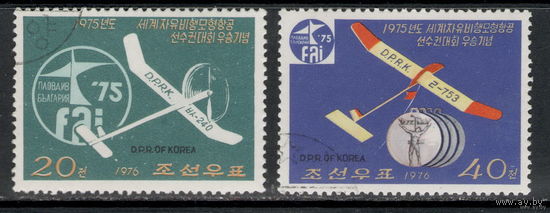 Корея /КНДР/1976/ Авиаспорт / Болгария / Пловдив 1975 / 2 Марки