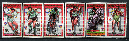 Ливия - 1988 - Летние Олимпийские игры - 2 сцепки - [Mi. 1799-1804] - полная серия - 6 марок. MNH.