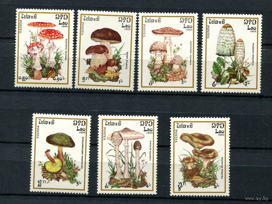 Лаос - 1985 - Грибы - [Mi. 828-834] - полная серия - 7 марок. MNH.  (LOT S55)
