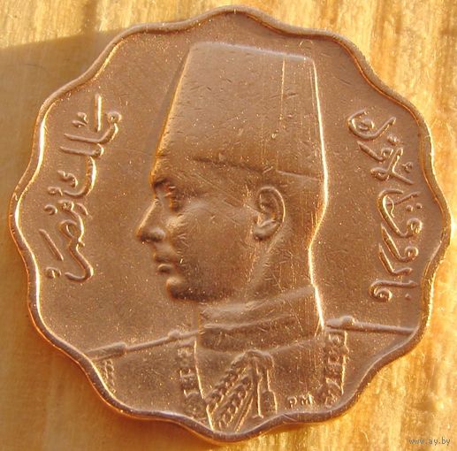 Египет. 5 миллим 1938 года  Бронза /коричневый цвет/  KM#360