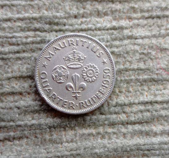 Werty71 Маврикий 1/4 рупии 1950 Георг 6