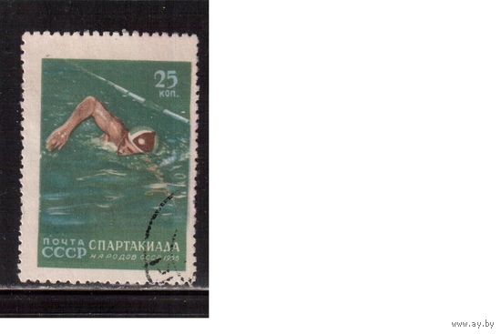 СССР-1956, (Заг.1821),  гаш. , Спартакиада, Плавание
