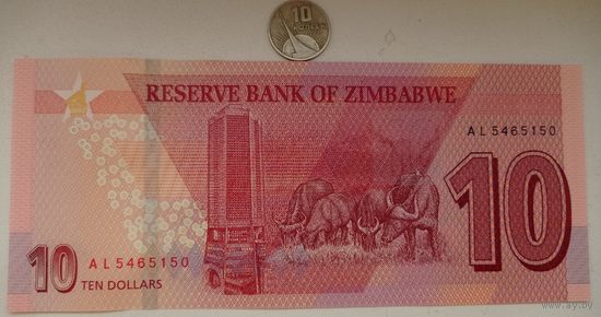 Werty71 Зимбабве 10 доллара 2020 UNC банкнота