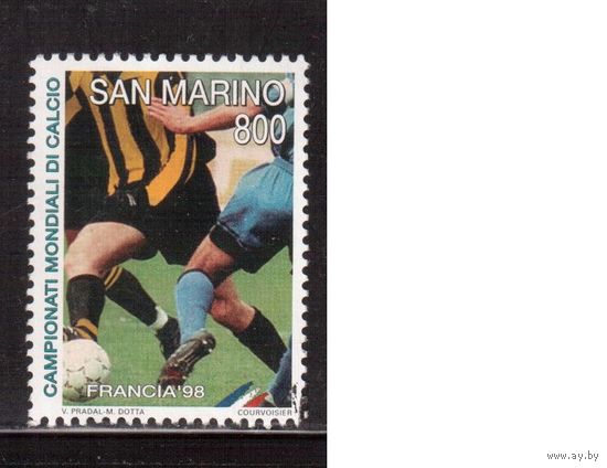 Сан-Марино-1998 ,(Мих.1779)  гаш.  , Спорт, ЧМ по футболу(2)