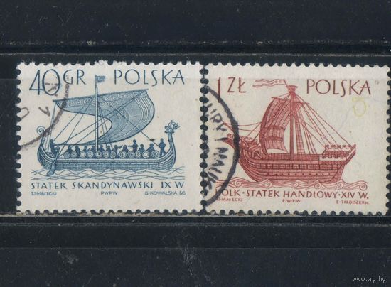 Польша ПНР 1965 Парусники (III) Дракар Хольк #1566,1568