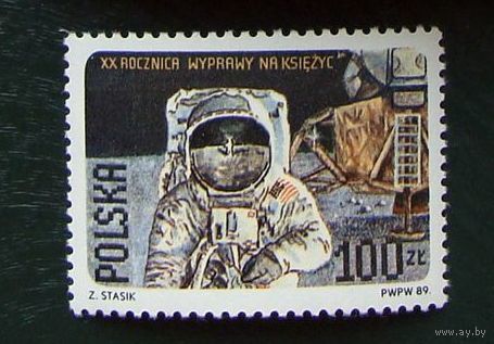 Польша: 1м/с 20 лет высадки на Луну, 1989