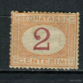 Королевство Италия - 1870/1894 - Доплатная марка - Цифры - 2c - [Mi.4p] - 1 марка. Чистая без клея.  (Лот 19CY)