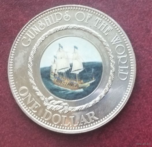Острова Кука 1 доллар, 2006 Пушечные корабли мира - HMS Sovereign Of The Seas