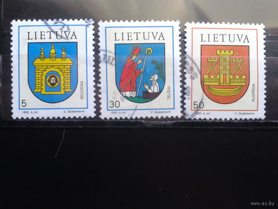 Литва 1993 Гербы городов Полная серия Михель-2,0 евро гаш