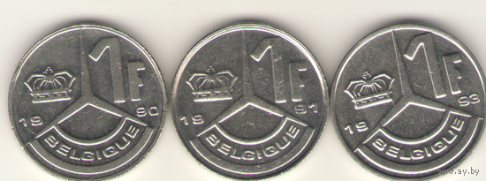 1 франк 1990, 1991 г. Q.