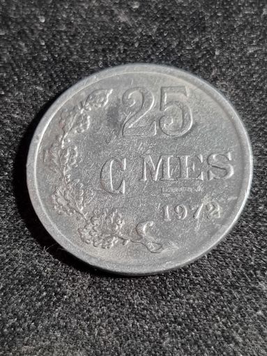 Люксембург 25 сантимов 1972