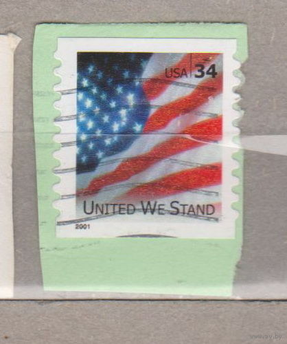 Флаг  США 2001 год лот 1065 вырезки цена за 1 марку
