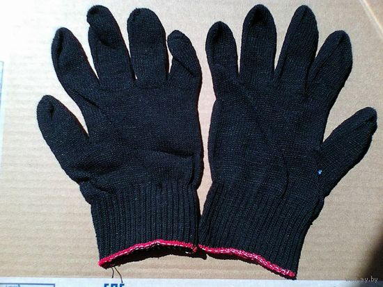 Перчатки Рабочие - Вязаные - Цвет Чёрный.