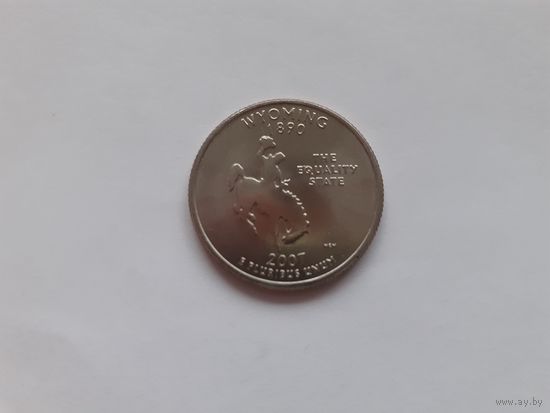25 центов квотер США штат Вайоминг 2007