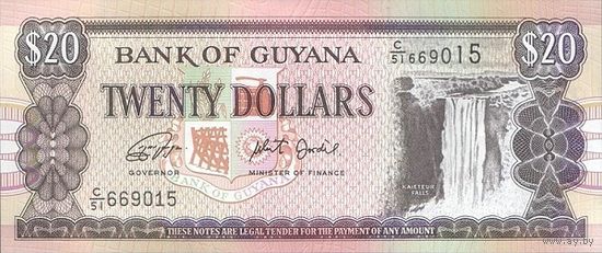 Гайана 20 долларов образца 1996-2018 года UNC p30g