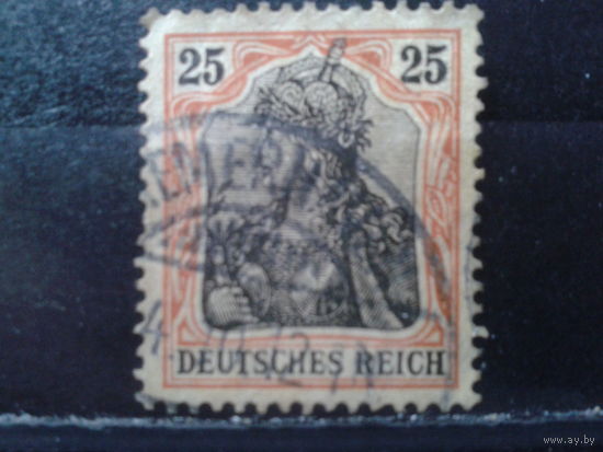 Германия Рейх 1905 "Германия" 3-й выпуск ВЗ 1 25 пф Михель-3,5 евро гаш