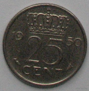 Нидерланды, 25 центов 1950