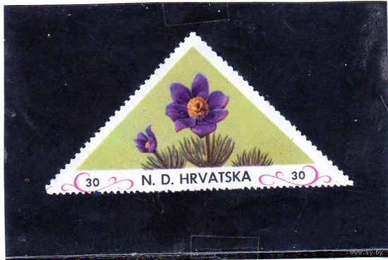 Хорватия. Цветы. Непочтовая треугольная марка. 1941.