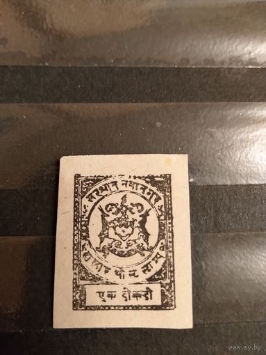 1893 британская колония Индия штат Нандгаон герб 2-3