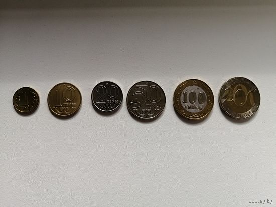 Набор монет Казахстана 2021 (1, 10, 20, 50, 100, 200 тенге)