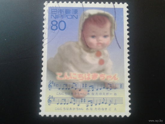 Япония 2000 музыка, ноты Mi-1,9 евро гаш., марка из кляйнбогена
