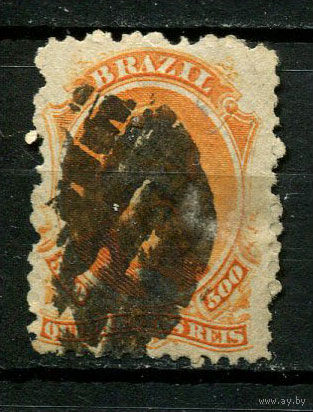 Бразилия - 1866 - Император Бразилии Педру II - 500R - [Mi.29] - 1 марка. Гашеная.  (Лот 46BV)