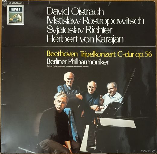 Beethoven - Tripelkonzert C-Dur Op.56. David Oistrach, Mstislaw Rostropowitsch, Svjatoslav Richter, Herbert von Karajan, Berliner Philharmoniker.