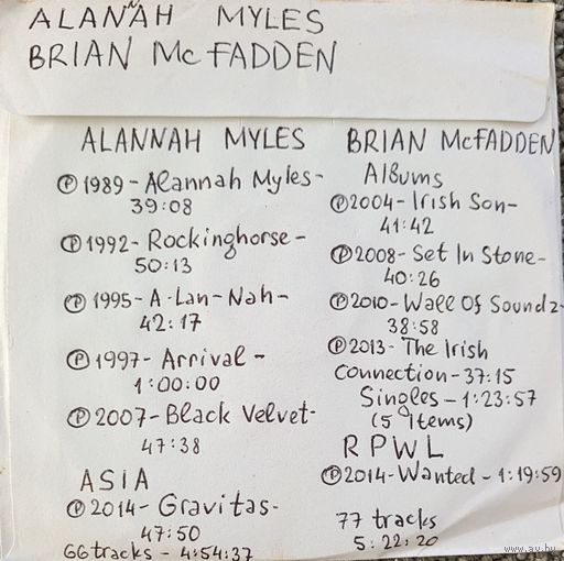 CD MP3 дискография Alanah MILES, Brian McFADDEN - 2 CD