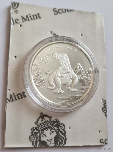 Токелау 2022 серебро (1 oz) "Комодский дракон"