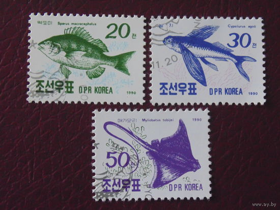 Корея 1990 г. Рыбы.