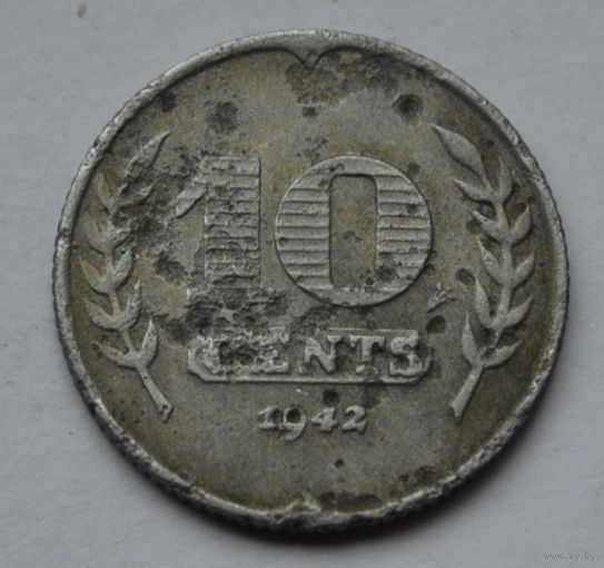 Нидерланды, 10 центов 1942 г. (Цинк).