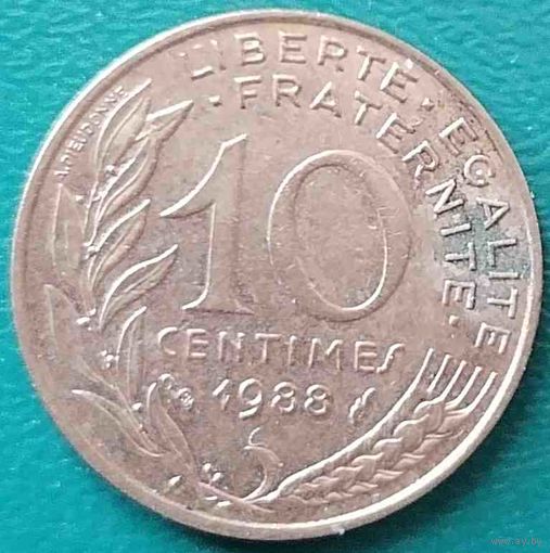 Франция 10 сантимов 1988